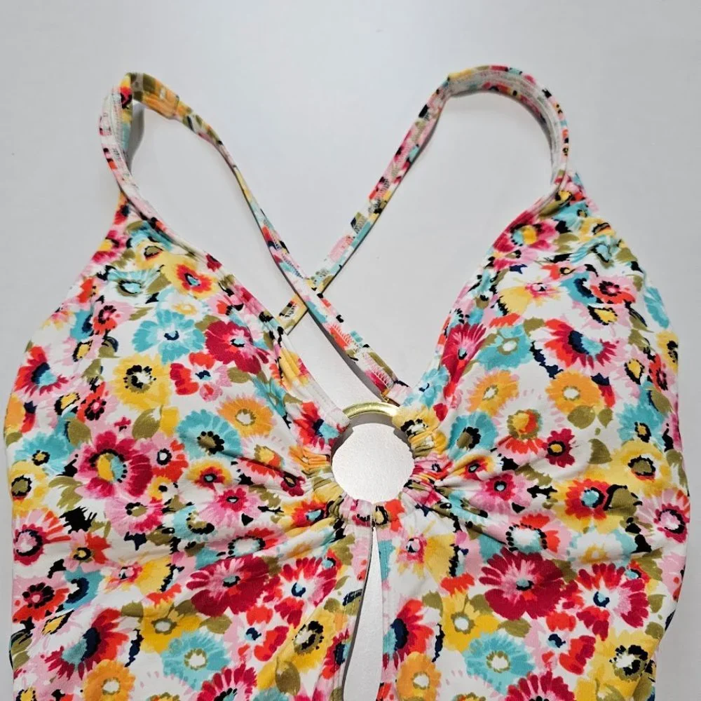 Bleu Rod Beattie Flower Hour Cross-Back One-Piece Size 6 - Picture 6 of 11